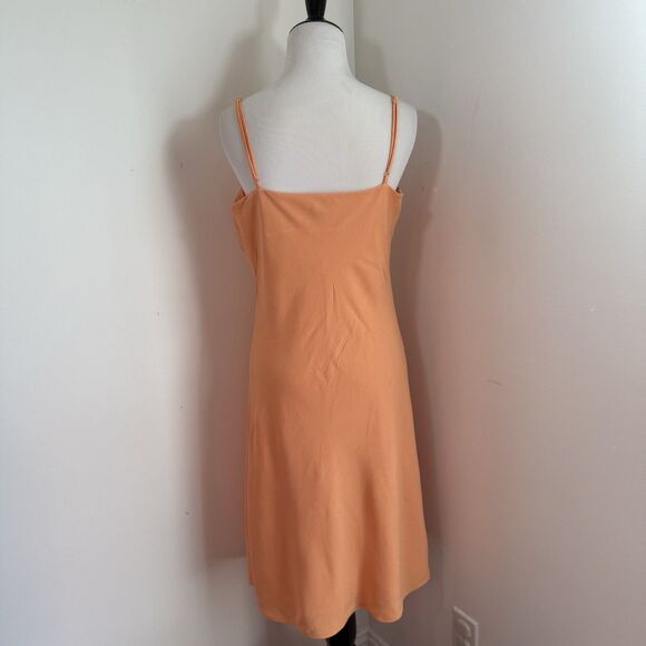 Aritzia Sunday Best Quaint Midi Dress M Sunny Apricot Linen Coquette Sheath - Picture 2 of 10